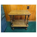 Solid Wood Two-Tier Side Table