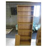 Tall Wooden Bookshelf with Five Shelves