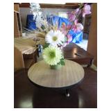 Rotating Display Stand With Floral Centerpiece