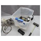 Plastic Bin With Assorted Tools