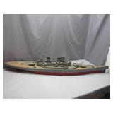 Model Battleship With Intricate Details