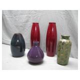 Five Decorative Ceramic Vases