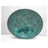 Hand-Painted Ceramic Plate with Intricate Design
