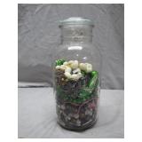 Glass Jar Overflowing With Costume Jewelry