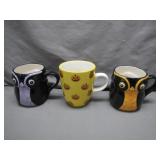 Three Seasonal Ceramic Mugs