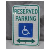 Reserved Parking Metal Sign With Two Arrows