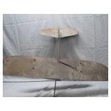 Metal Biplane Sculpture With Rustic Finish