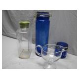 Four Assorted Glass Jars