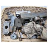 Basket of Assorted Metal Tooling Components