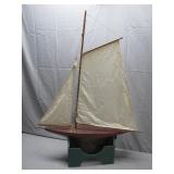 Model Sailboat with Wooden Base