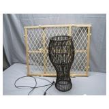 Woven Wire Lamp & Expandable Baby Gate