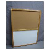 Wood-Framed Corkboard and Dry-Erase Combo
