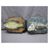 Big Mouth Billy Bass and Skeleton Plaque Duo