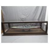 German WWII Battleship Model in Case