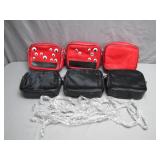 Six Novelty Red and Black Mini Bags