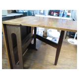Wooden Folding Table With Mid-Century Flair