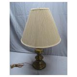 Brass Table Lamp with Pleated Shade