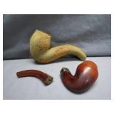 Wooden Pipe With Case and Stem