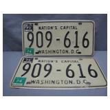 1973-74 Washington, D.C. License Plates