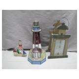 Three Decorative Lighthouse Figures
