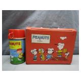 1965 Peanuts Red Vinyl Lunchbox with Thermos