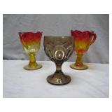 Moon and Stars Pattern Glass Goblets