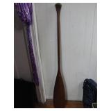 Wooden Canoe Paddle With Visible Sticker Detail