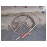 Large Vintage Cable Reel With Hand Crank