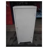 White Metal Storage Cabinet with Locking Handle