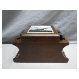 Wooden Pipe Stand With Ceramic Inlay Lid