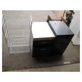 Metal Filing Cabinets and Wire Storage Shelf