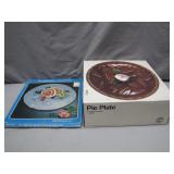 11' Ceramic Apple Pie Plate & Glass Server