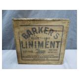 Barker's Liniment Wooden Crate