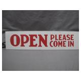 Double Sided Wood Sign With 'Open' Message