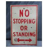 'No Stopping Or Standing' Metal Sign