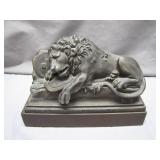 Bronze Lion on a Metal Base