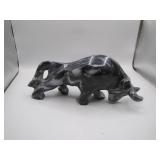 Small Heavy Precious Stone Bull Sculpture