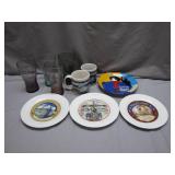 Eclectic Collection of Plates, Mugs, and Coke...