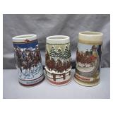 Three Budweiser Collector's Steins