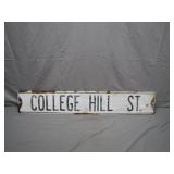 Metal 'College Hill St.' Street Sign