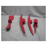 Four Red Painted Axe Heads