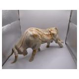 Hand-Carved Precious Stone Bull Sculpture