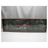 Framed Americana Motorcycle Diorama Display