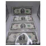 (4) 2017-A Series $2.00 Bills