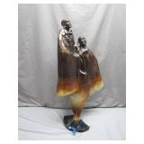 Bronze Figurative Sculpture w/ Broken Marble Base