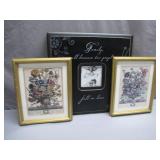 Artwork: Botanical Prints and Family Frame