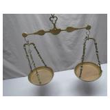 Brass Balance Scale with Hanging Pans