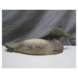Carved Wooden Duck Decoy with Original Paint