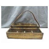 Wooden Divided Carrier with Handle
