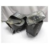 Studded Leather Motorcycle Saddlebags